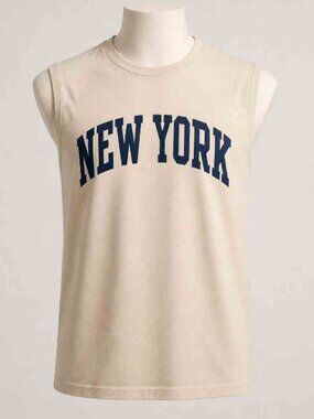 NWT U.S. Vintage Sleeveless Cotton Shirt T-Shirt Beige Men's Size XL